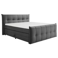 Boxspringbett Manchester 6 - Anthrazit/Schwarz, MODERN, Holzwerkstoff/Textil (180/200cm) - MID.YOU