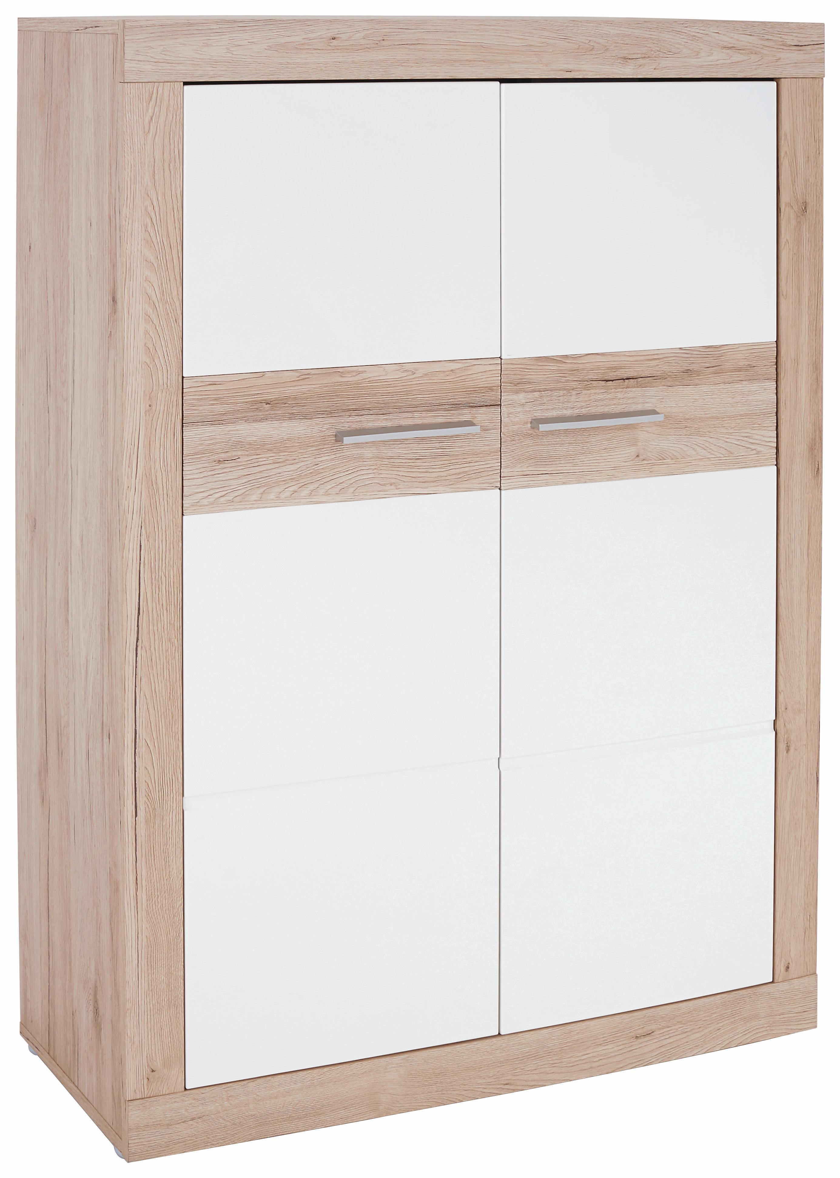 VYSOKÁ KOMODA MALTA - čierna/biela, Modern, drevo/plast (96/132/35cm)