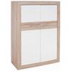 VYSOKÁ KOMODA MALTA - bílá/barvy dubu, Moderní, dřevo/plast (96/132/35cm)