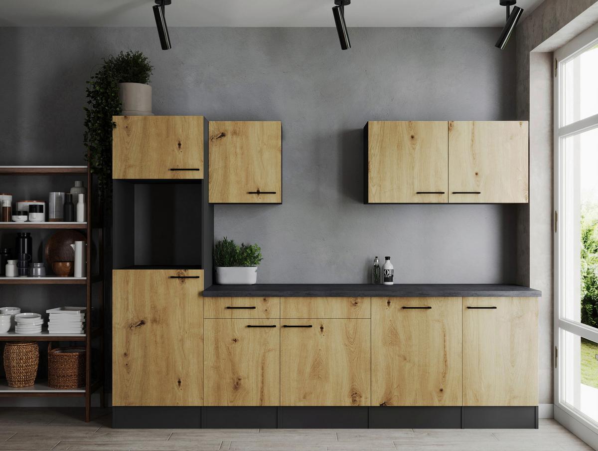 Küchenleerblock Oliver Artisan Eiche B: 280 Cm - Eiche Artisan/Grau, Design, Holzwerkstoff (280cm) - Respekta