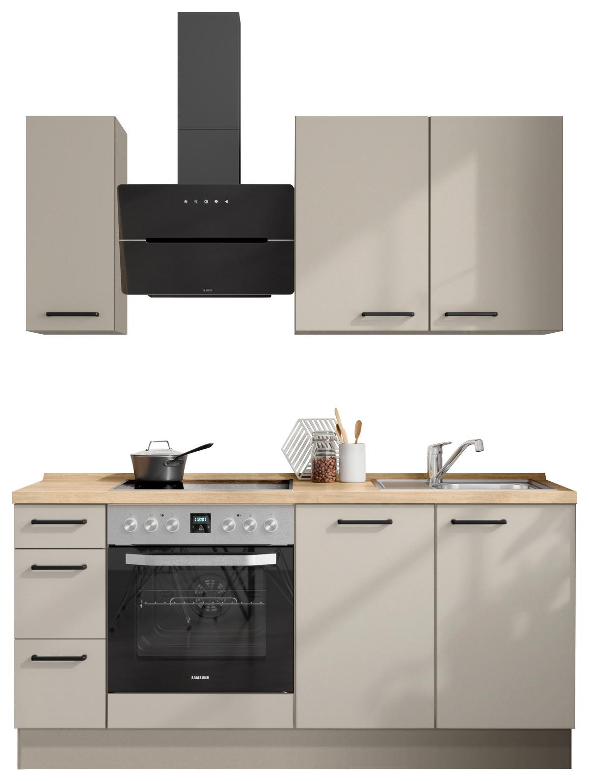 Küchenleerblock Easytouch High-Line, H1 Links - Sandfarben/Eichefarben, MODERN, Holzwerkstoff (180cm) - Nobilia