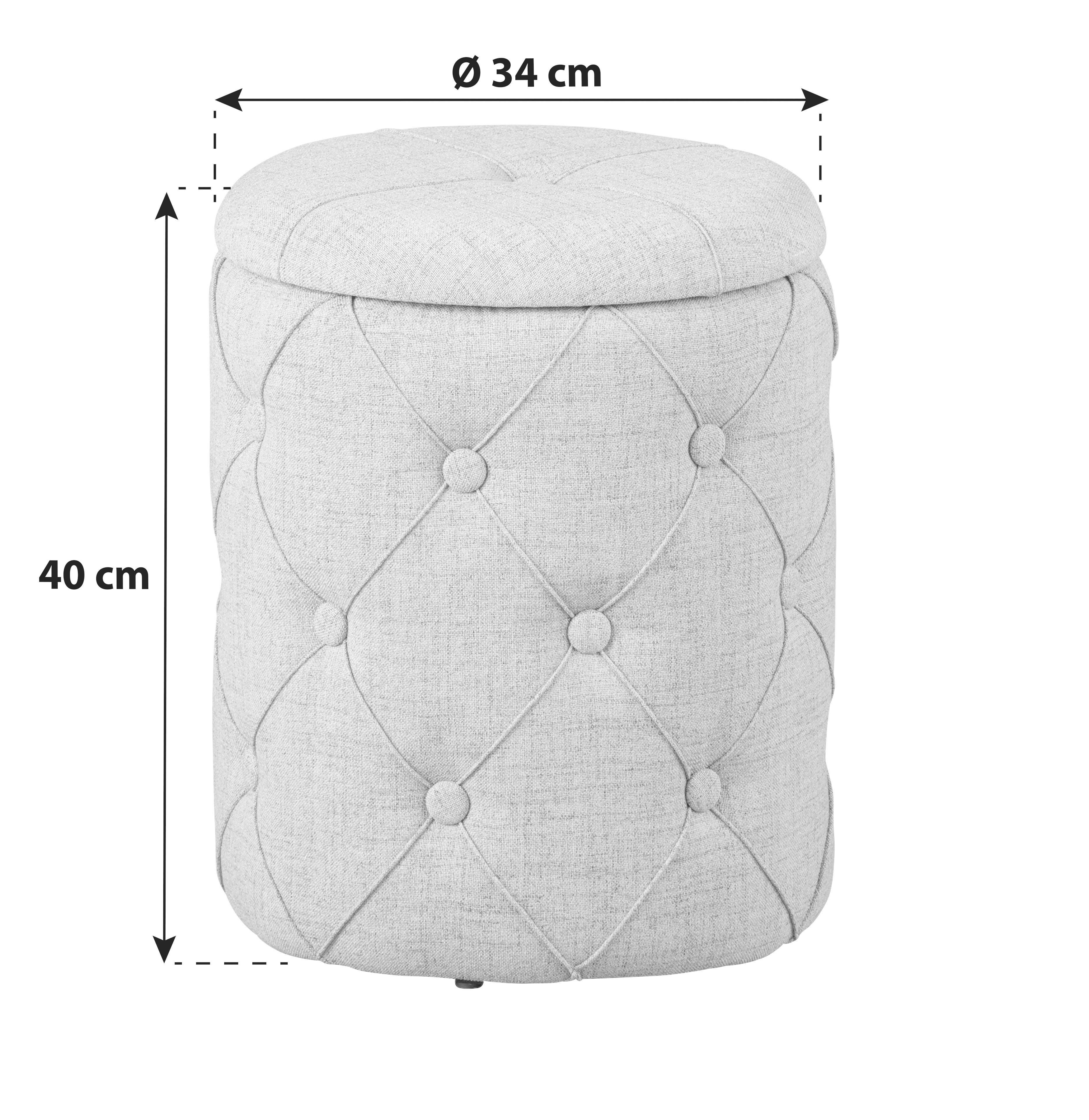 Hocker Yapak D: 34 cm Grau