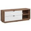Lowboard Forn Tv Stand - Eichefarben/Weiß Hochglanz, Design, Holzwerkstoff (156/61/42,5cm)