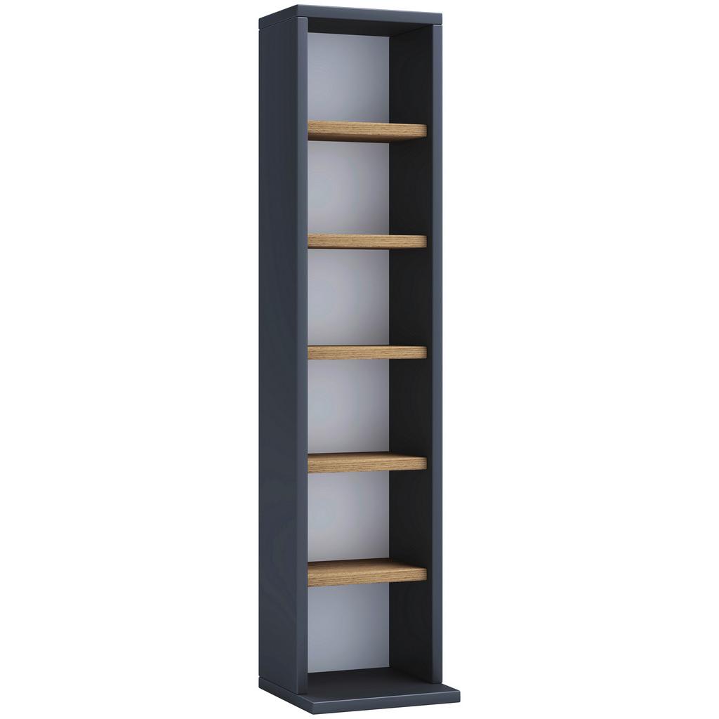 CD-Regal Elementa Schwarz, Eiche Dekor B: 21cm