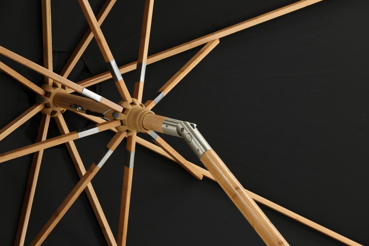 Sonnenschirm Cerox L/B: 270x250 cm Schwarz - Schwarz, KONVENTIONELL (270/250cm) - Gardenson