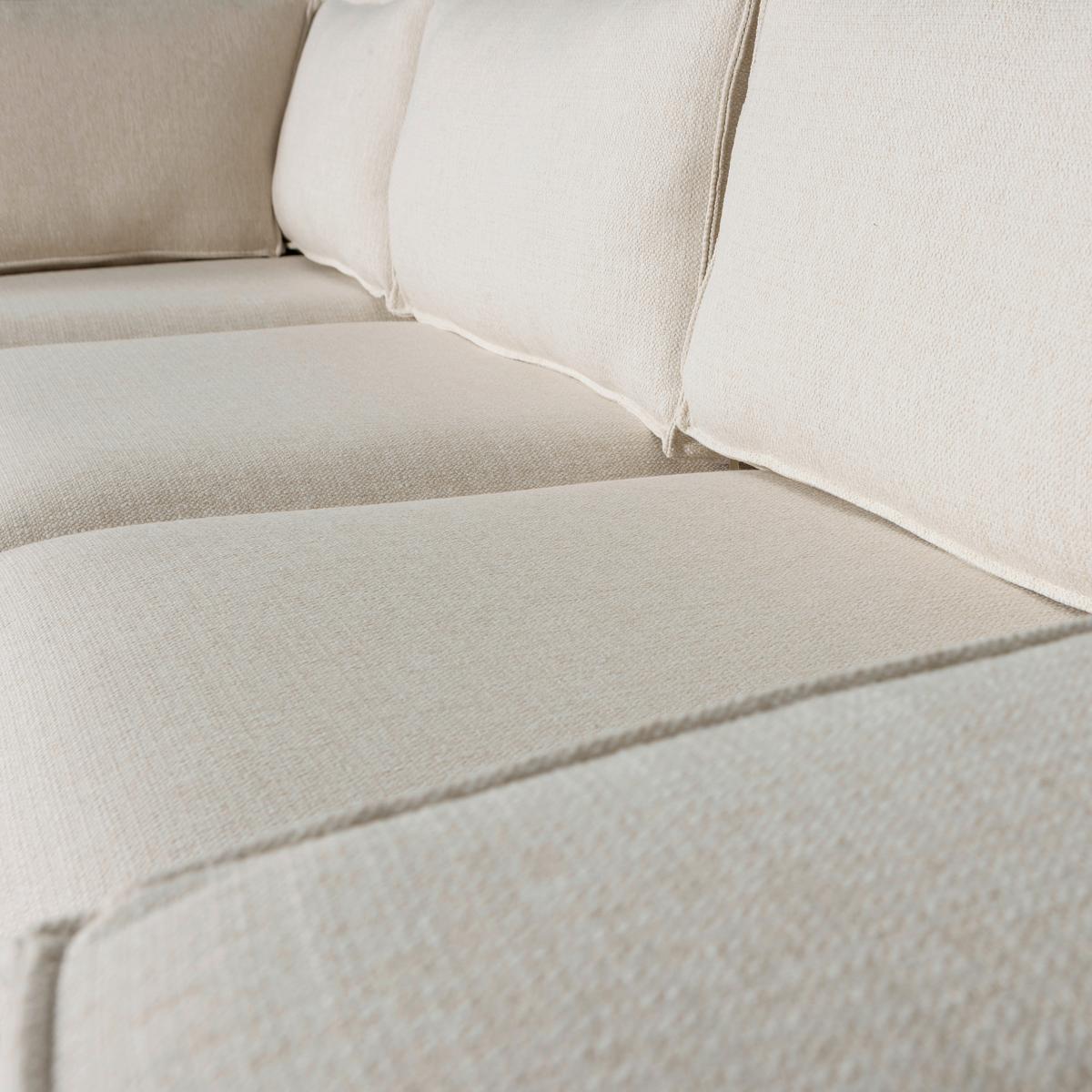 Ecksofa Thomas Naturfarben S:197x283cm - Schwarz/Naturfarben, Design, Textil (197/283cm) - Livetastic