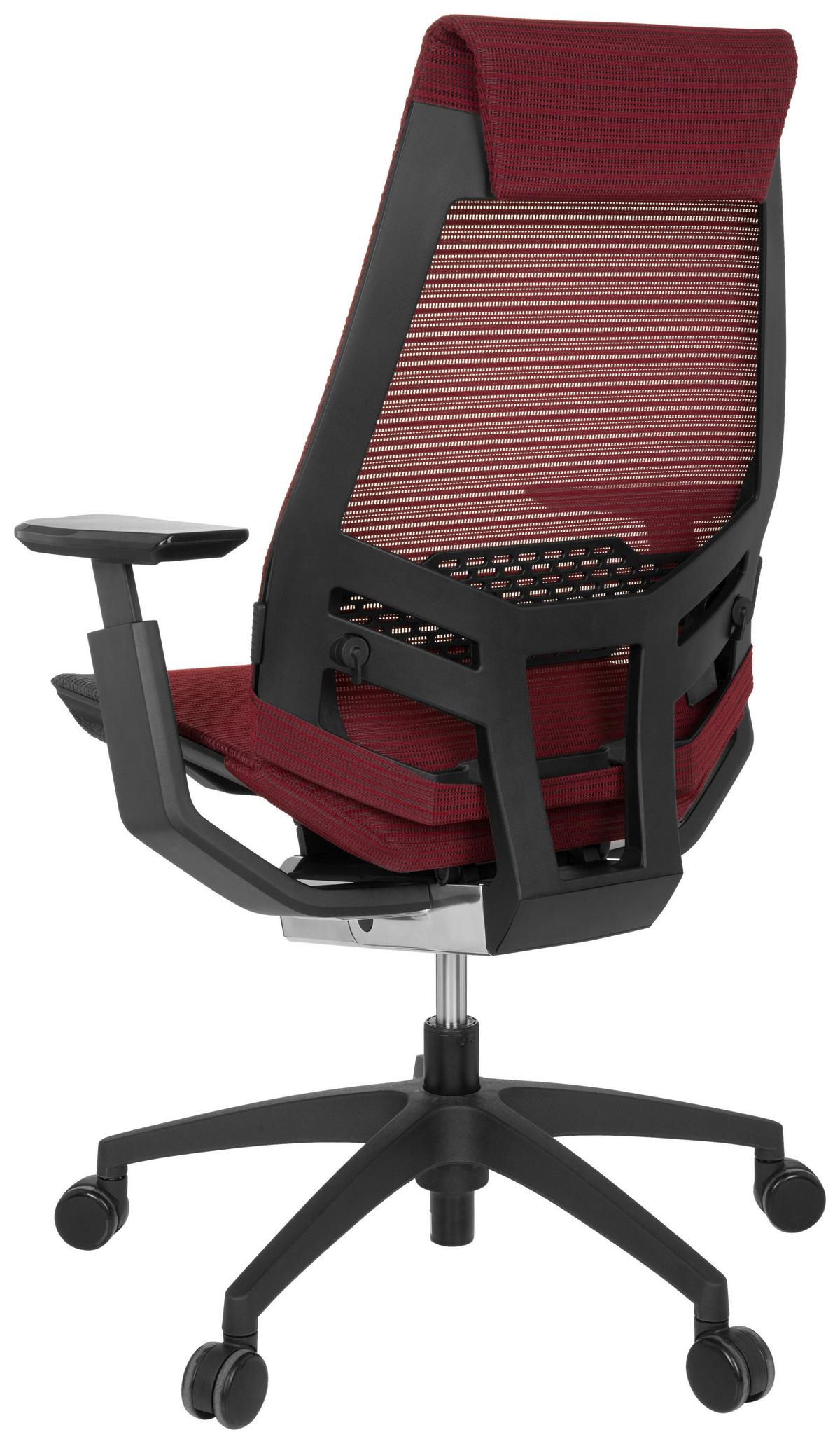 Drehstuhl Genidia Smart Black Höhenverstellbar Weinrot - Weinrot/Schwarz, MODERN, Kunststoff/Textil (70/112/55cm) - MID.YOU