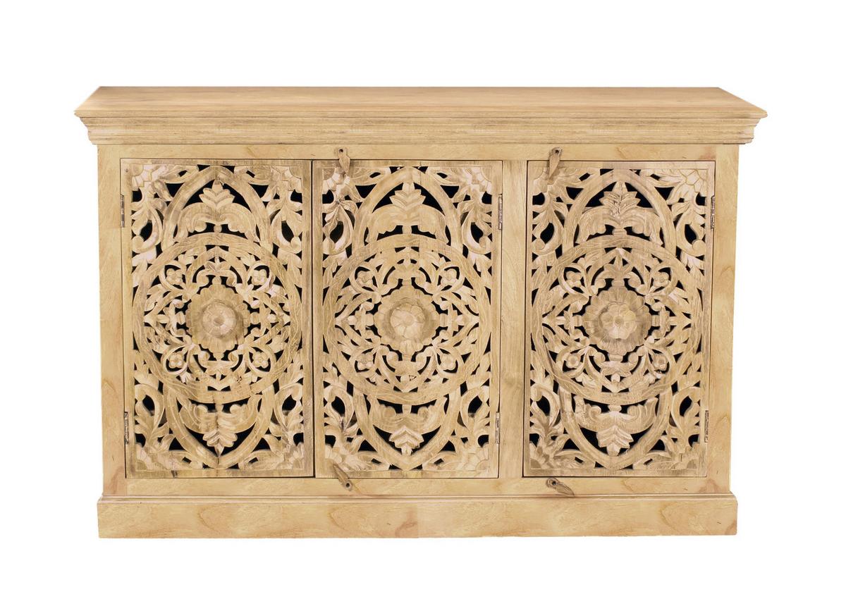 Sideboard Mangoholz B: 140cm - Naturfarben, Design, Holz (140/90/40cm) - MID.YOU