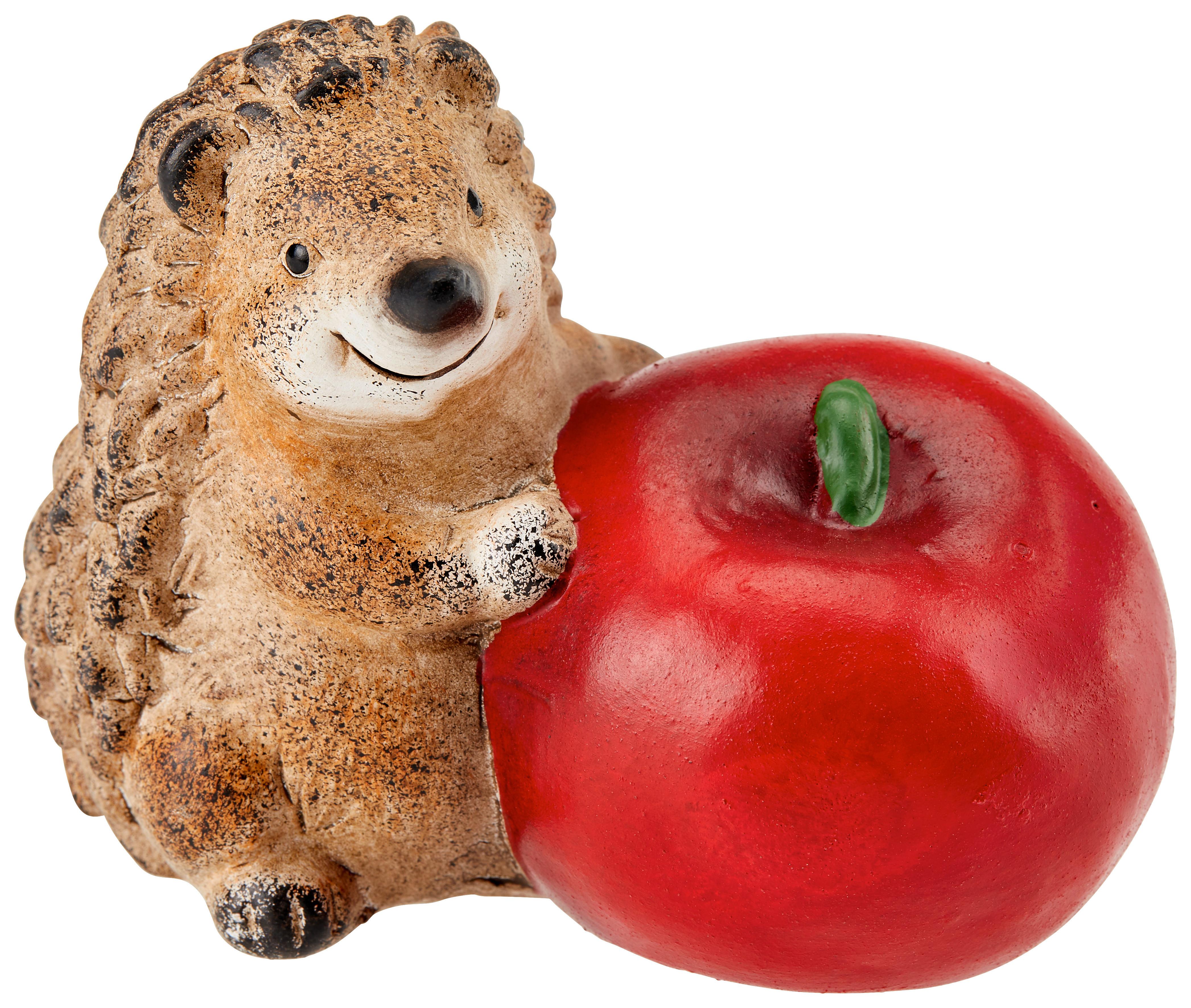 Dekofigur Igel H: 8,7 cm Keramik für Indoor - Rot/Braun, KONVENTIONELL, Keramik (10,5/6/8,7cm) - Ondega