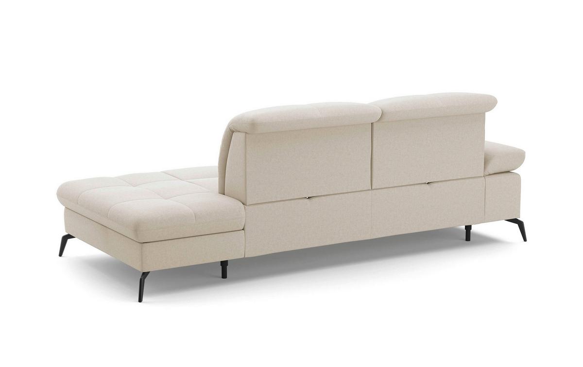 Récamiere Amica E, Creme B: 231 Cm - Creme/Schwarz, KONVENTIONELL, Textil (231/90/122cm) - Sit & More