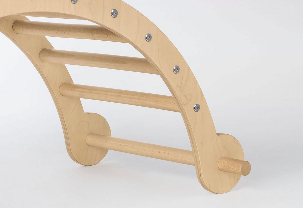 Kletterbogen und Wippe Kari - Birkefarben/Buchefarben, Basics, Holz (104/46cm) - Pinolino