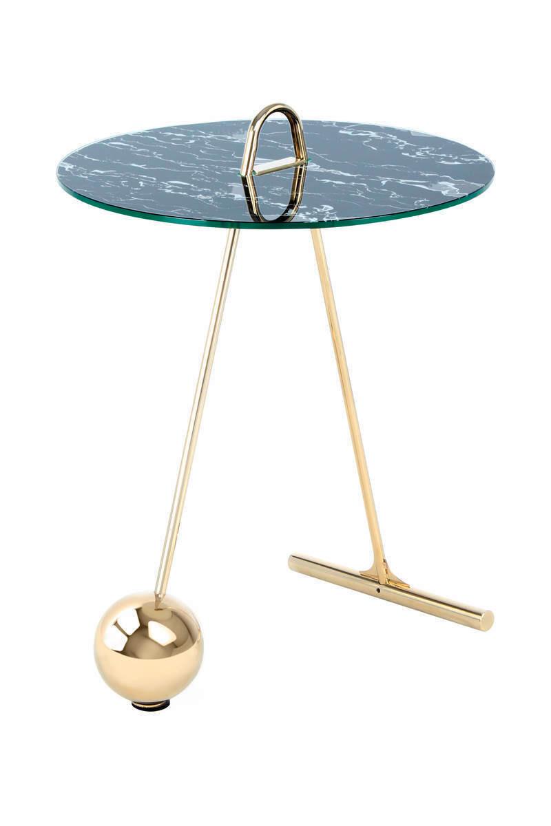Beistelltisch Pendulum, Schwarz/Goldfarben