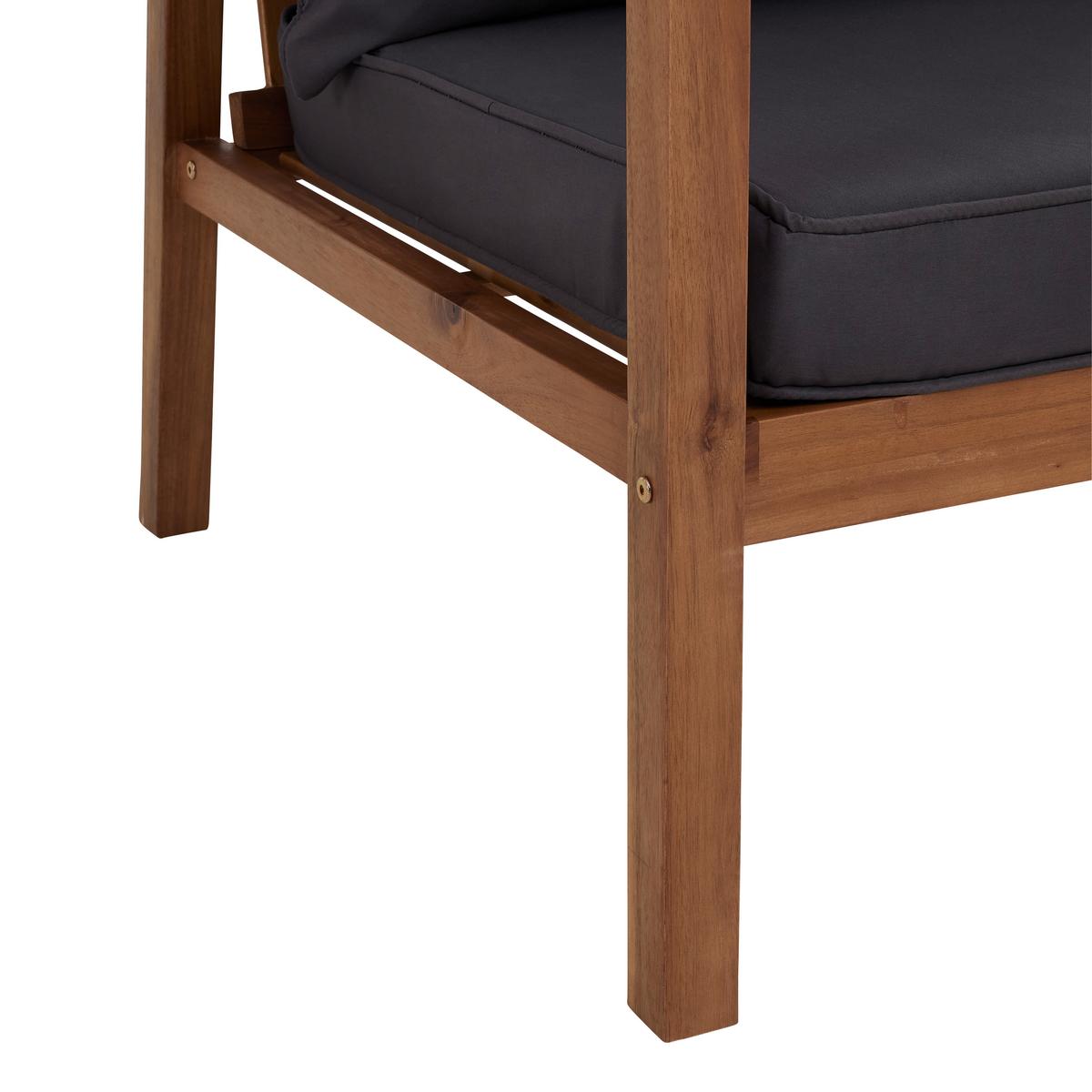Záhradní sedací souprava PIA - šedá/barvy akácie, Moderní, dřevo/textil (150/70/79cm) - Bessagi Garden