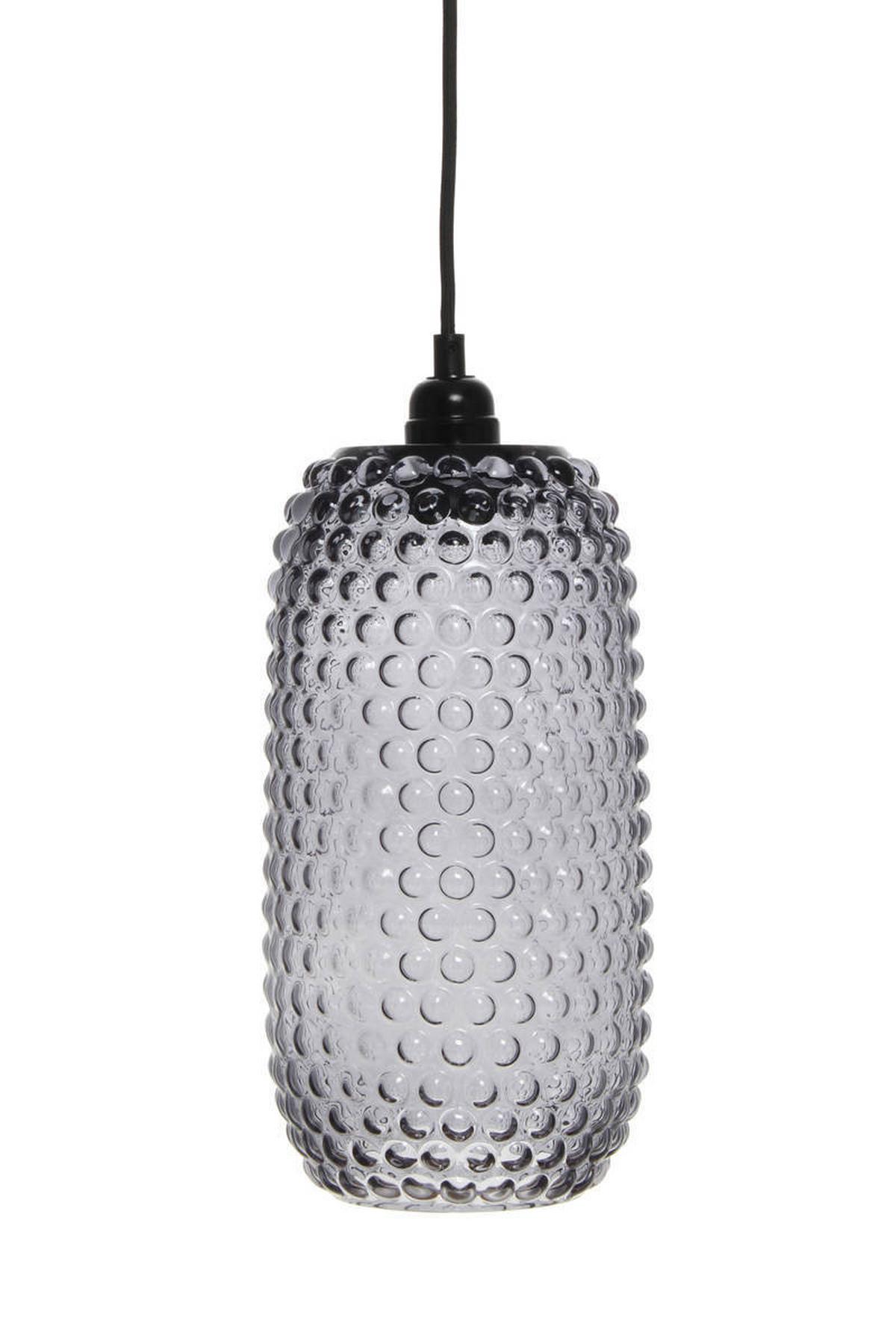 Hängeleuchte Irina H: 34 cm 1-Flammig - Grau, Trend, Glas (15/34/15cm) - Kayoom