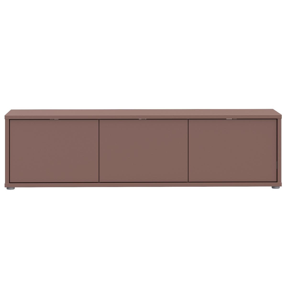 TV diel barva terracotta - barvy dubu/terracotta, Moderní, kompozitní dřevo (154,2/41,5/34,9cm)