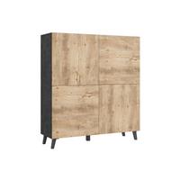 Highboard Phuket 120 Anthrazit, Kastanie B: 120 Cm - Kastanieneichefarben/Anthrazit, Design, Holzwerkstoff (120/128/39cm) - Livetastic