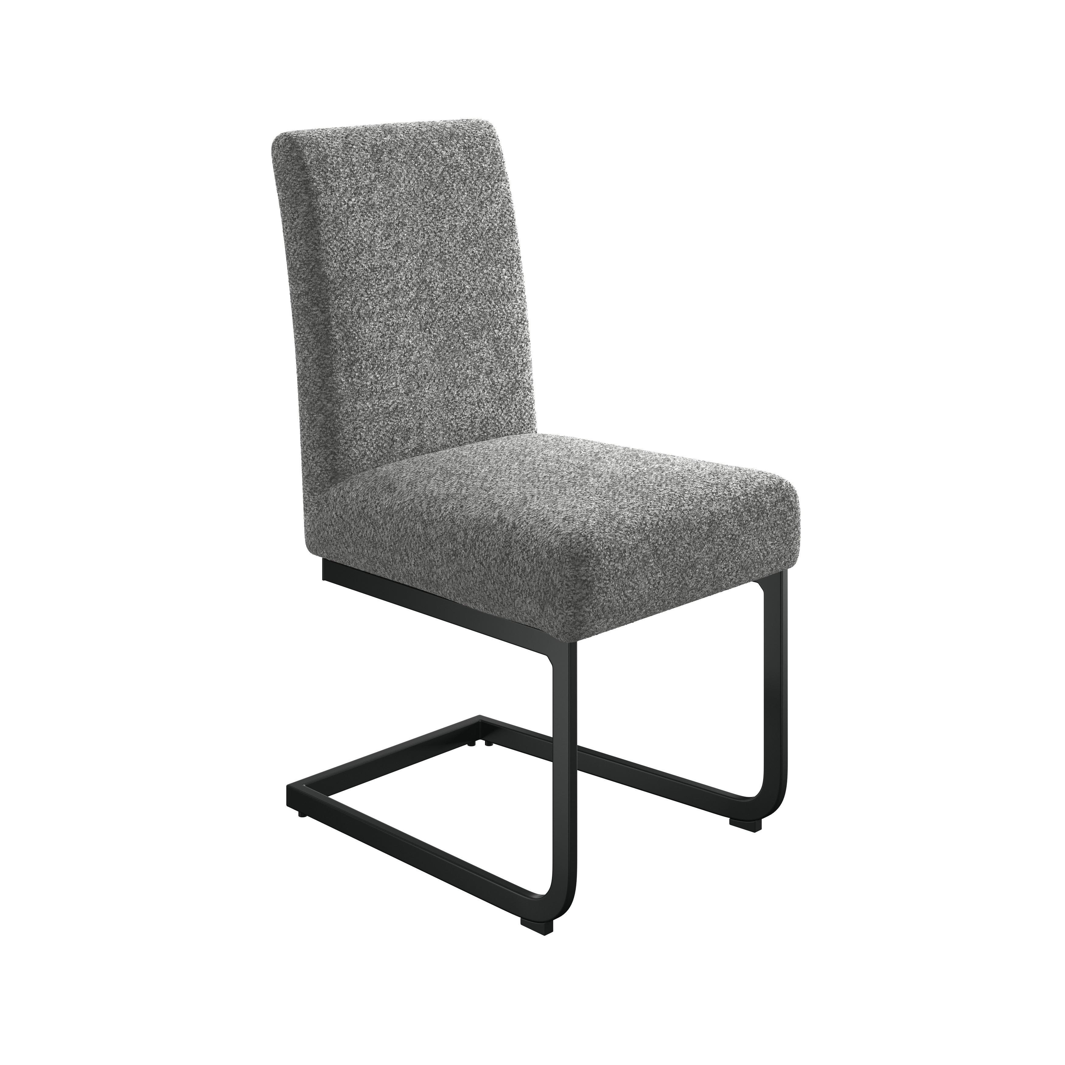 Schwingstuhl Terri Grau Gepolstert - Schwarz/Grau, MODERN, Textil/Metall (46/95/64cm) - MID.YOU
