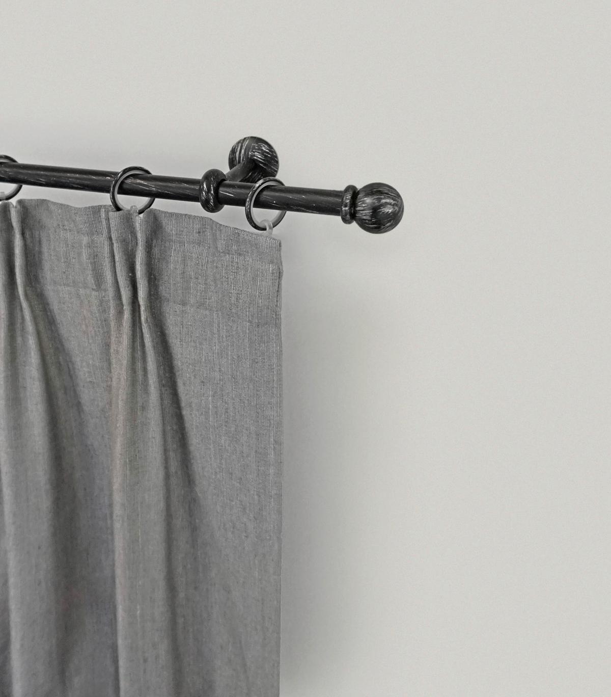 Vorhangstange Schwarz/silberfarben, 250 Cm - Silberfarben/Schwarz, KONVENTIONELL, Metall (250cm)
