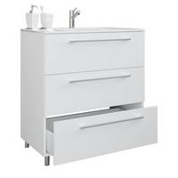 Waschtischkombi Schubo Weiß B: 60 cm - Alufarben/Weiß, MODERN, Keramik/Holzwerkstoff (60cm) - MID.YOU