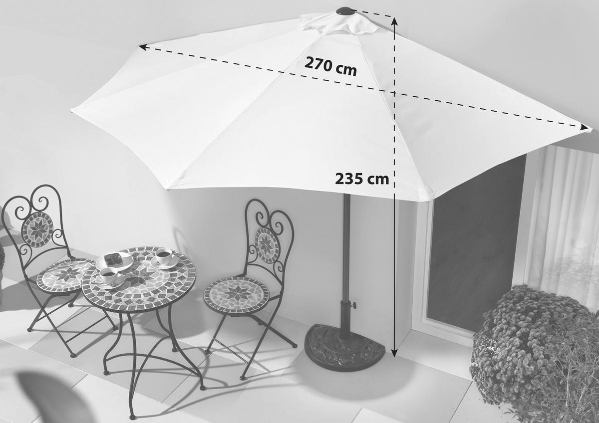 Sonnenschirm BxHxT: 270x235x135 cm Naturfarben - Anthrazit/Naturfarben, Basics, Textil/Metall (270/235/135cm)