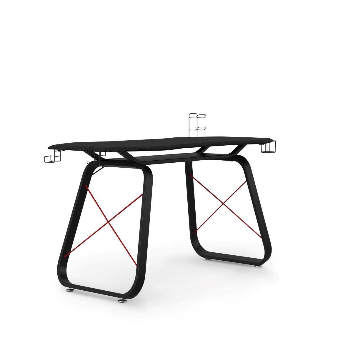 Gamingtisch Oblivion Schwarz L: 146 cm - Schwarz, Design, Holzwerkstoff/Metall (146/90/69cm) - MID.YOU