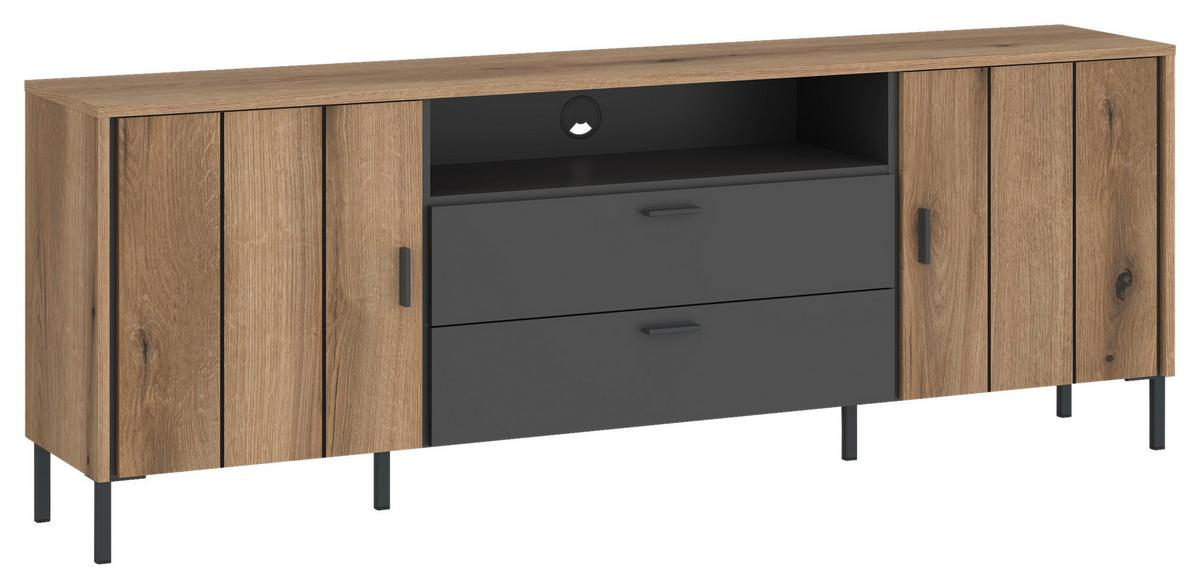 TV diel SHIRLEY - čierna, Konventionell, kov/kompozitné drevo (173,2/65/40cm)