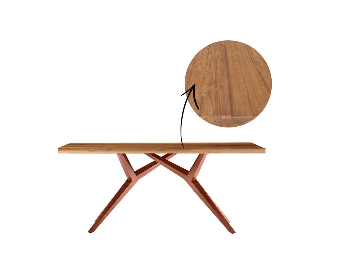 ESSTISCH Braun/Naturfarben L: 220cm - Braun/Naturfarben, MODERN, Holz/Metall (220/100/73cm) - MID.YOU