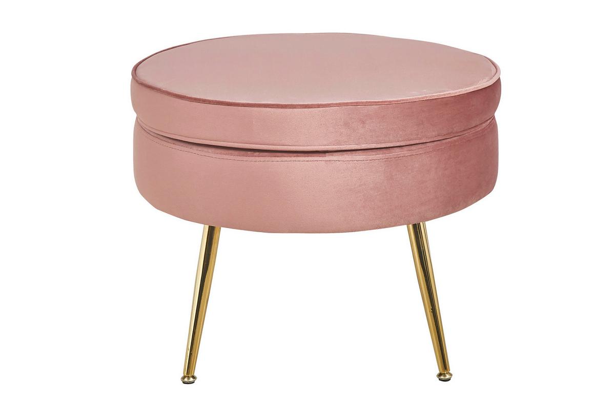 Hocker Rosa B: 52 Cm - Goldfarben/Rosa, MODERN, Textil (52/41/52cm) - Livetastic