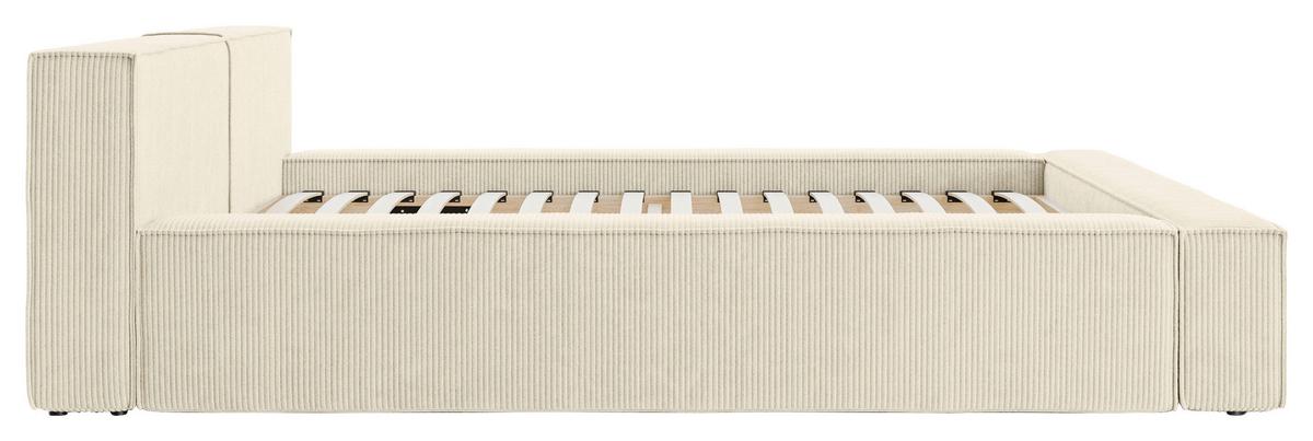 Polsterbett inkl. Lattenrost 180x200 - Beige/Schwarz, Basics, Holz/Textil (180/200cm) - Livetastic