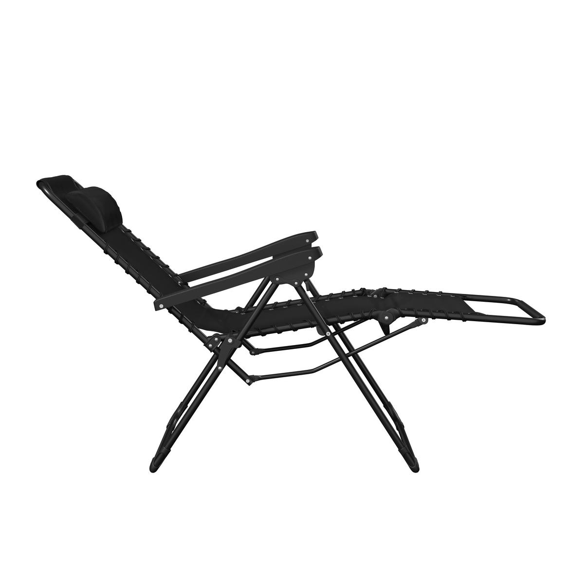 ZÁHRADNÉ KRESLO MARCEL - čierna, Basics, kov/textil (63,5/108/159cm) - Mömax