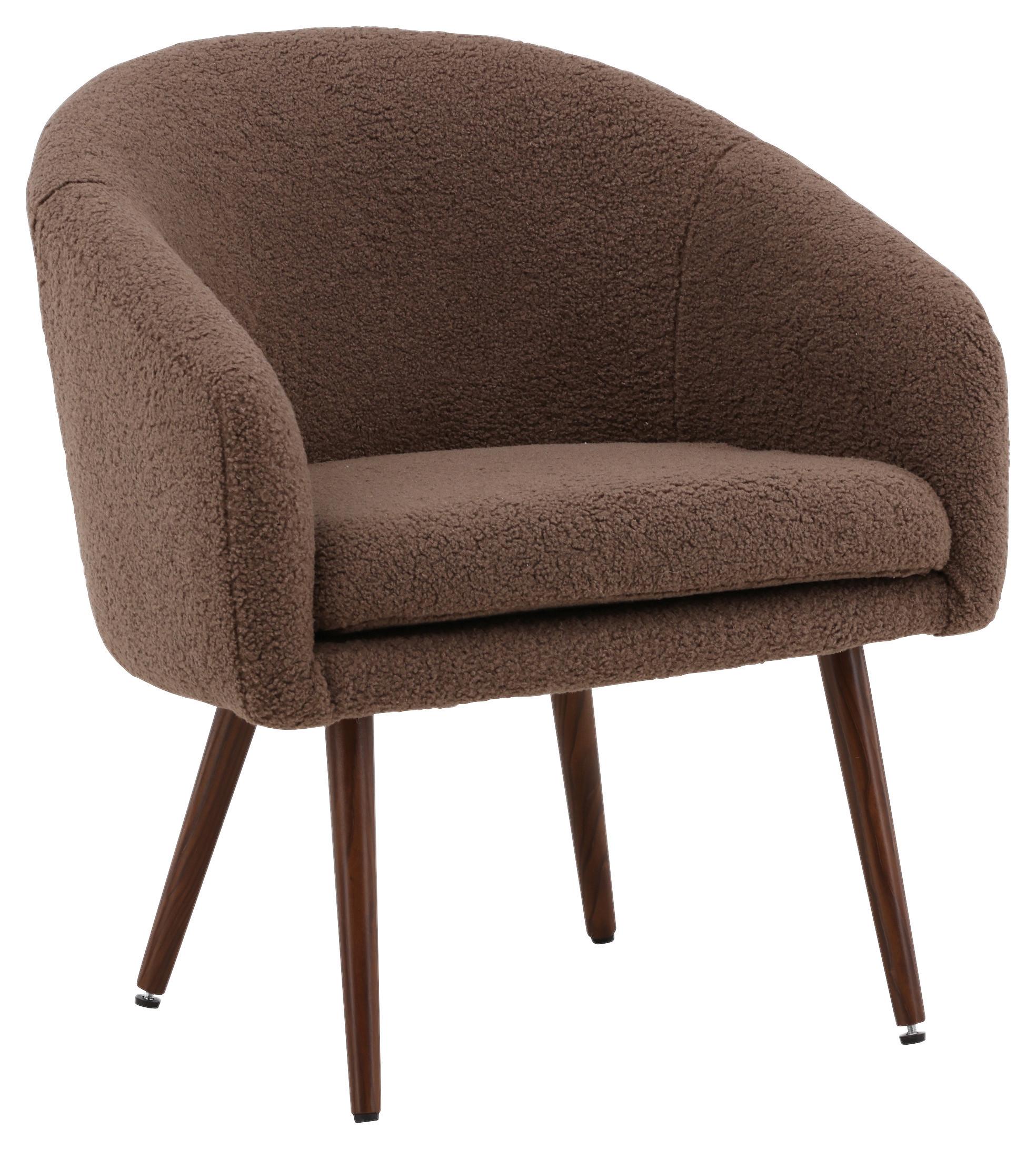 Sessel Wanda, Braun B: 68 cm - Braun, Design, Textil/Metall (68/75/63cm) - Livetastic