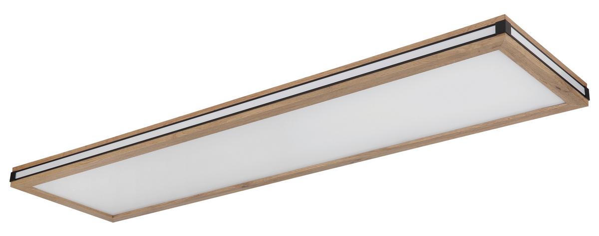 LED-Deckenleuchte 41589d5 - Dunkelbraun/Opal, Natur, Holzwerkstoff/Kunststoff (120/30/7,5cm) - Globo