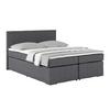 Postel Boxspring NERO 160x200 cm, tmavě šedá - šedá/barvy chromu, Konvenční, kov/textil (160/200cm)