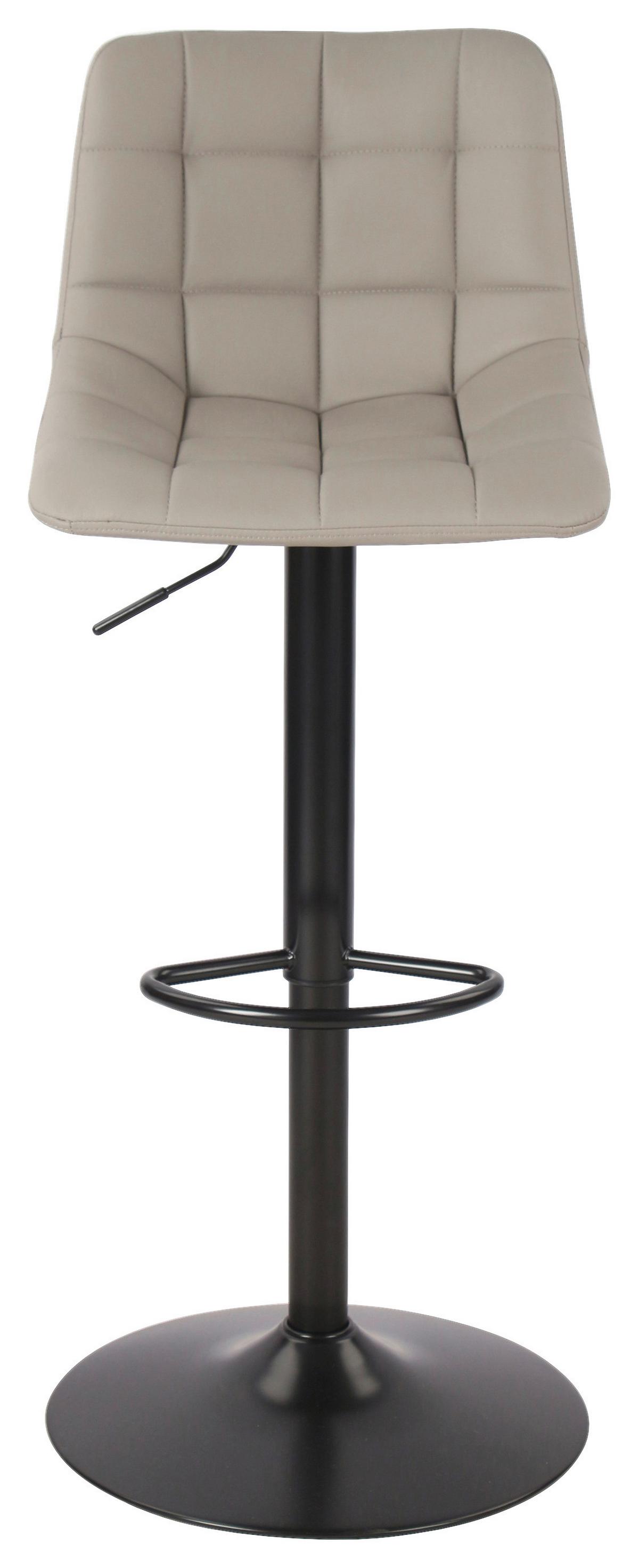 Barhocker höhenverstellbar Bretone Grau - Schwarz/Grau, MODERN, Textil/Metall (44/112/49cm)