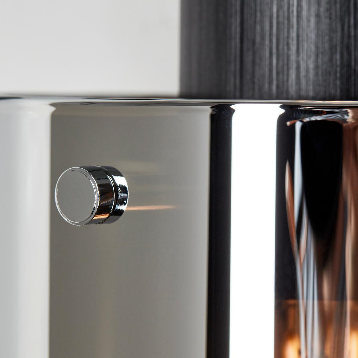 Wandleuchte Simonis 1-Flammig Glasschirm - Schwarz/Grau, Design, Glas/Metall (34/20/15cm) - Brilliant