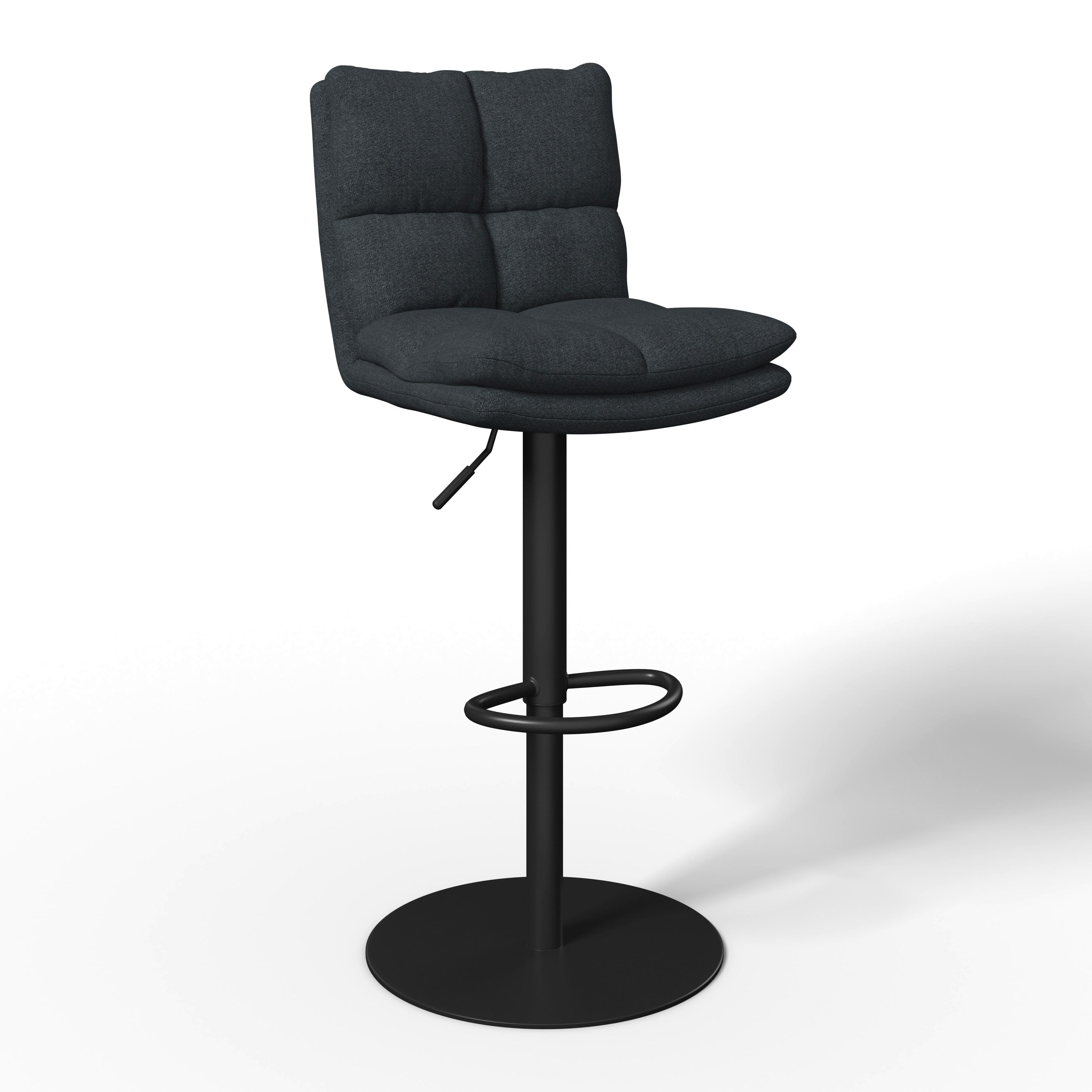 Barová stolička Caja, čierna - čierna, Modern, kov/drevo (47/87-107/49cm) - Bessagi Home