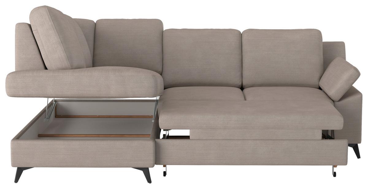 Ecksofa Boom, Beige S: 170x242 Cm - Beige/Schwarz, KONVENTIONELL, Textil (170/242cm) - Cotta