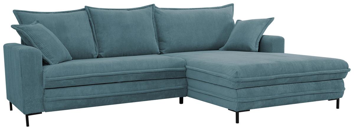 Ecksofa Armilla Blau S: 272x174 Cm - Blau/Hellgrau, Design, Textil (272/174cm) - MID.YOU