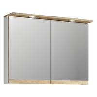 Tükrös Szekrény Cosila - méztölgy színű/fehér, Trend, faalapú anyag/üveg (80/59/23cm) - MID.YOU