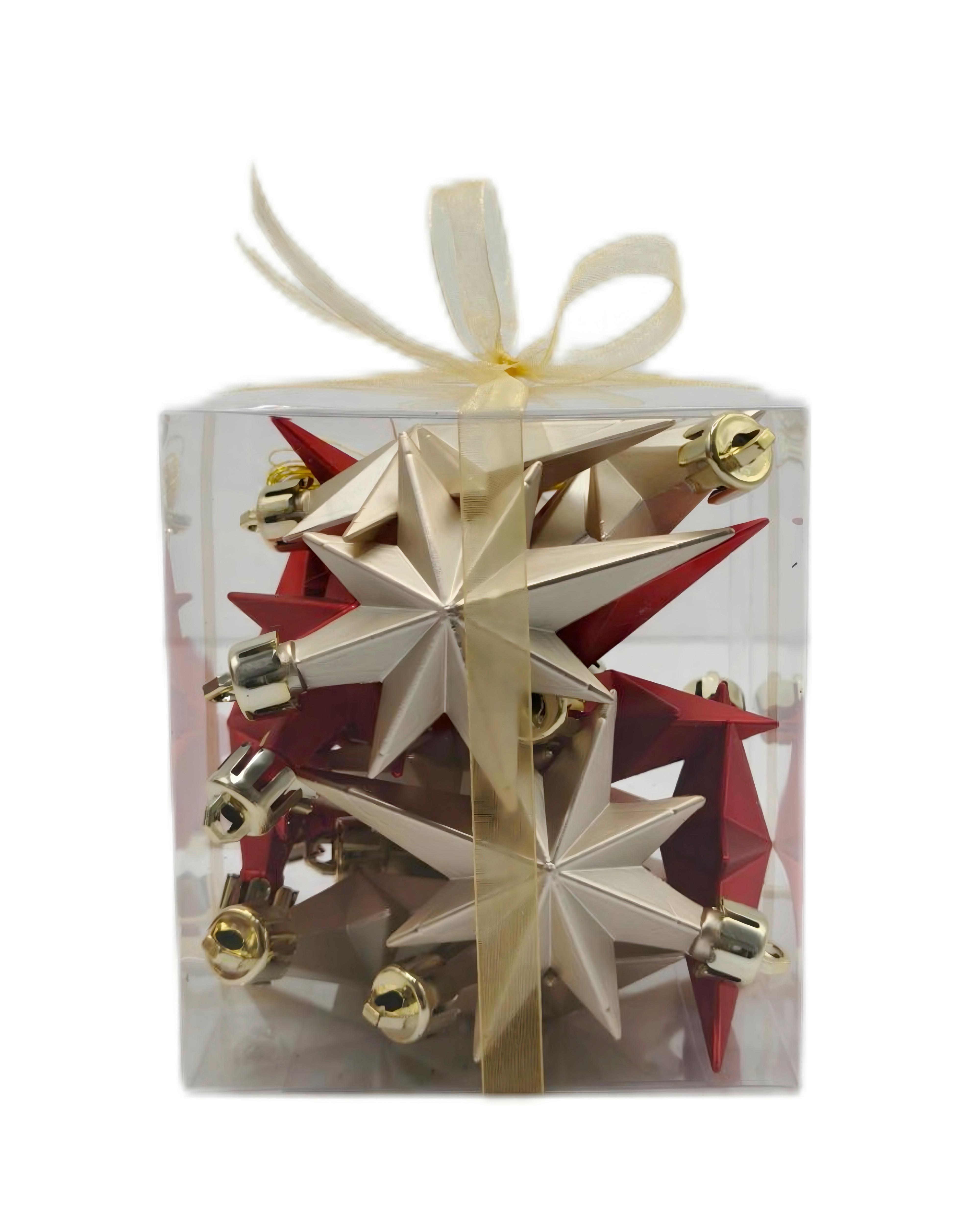 Ozdoba na vánoční stromeček 16ks/box - barvy zlata/červená, Konvenční, plast (8cm) - Mömax