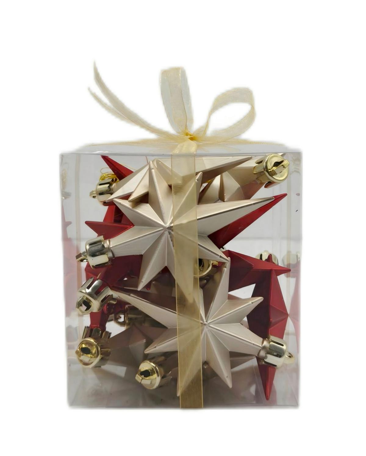 Vianočná ozdoba 16ks/box - zlatá/červená, Konventionell, plast (8cm) - Mömax