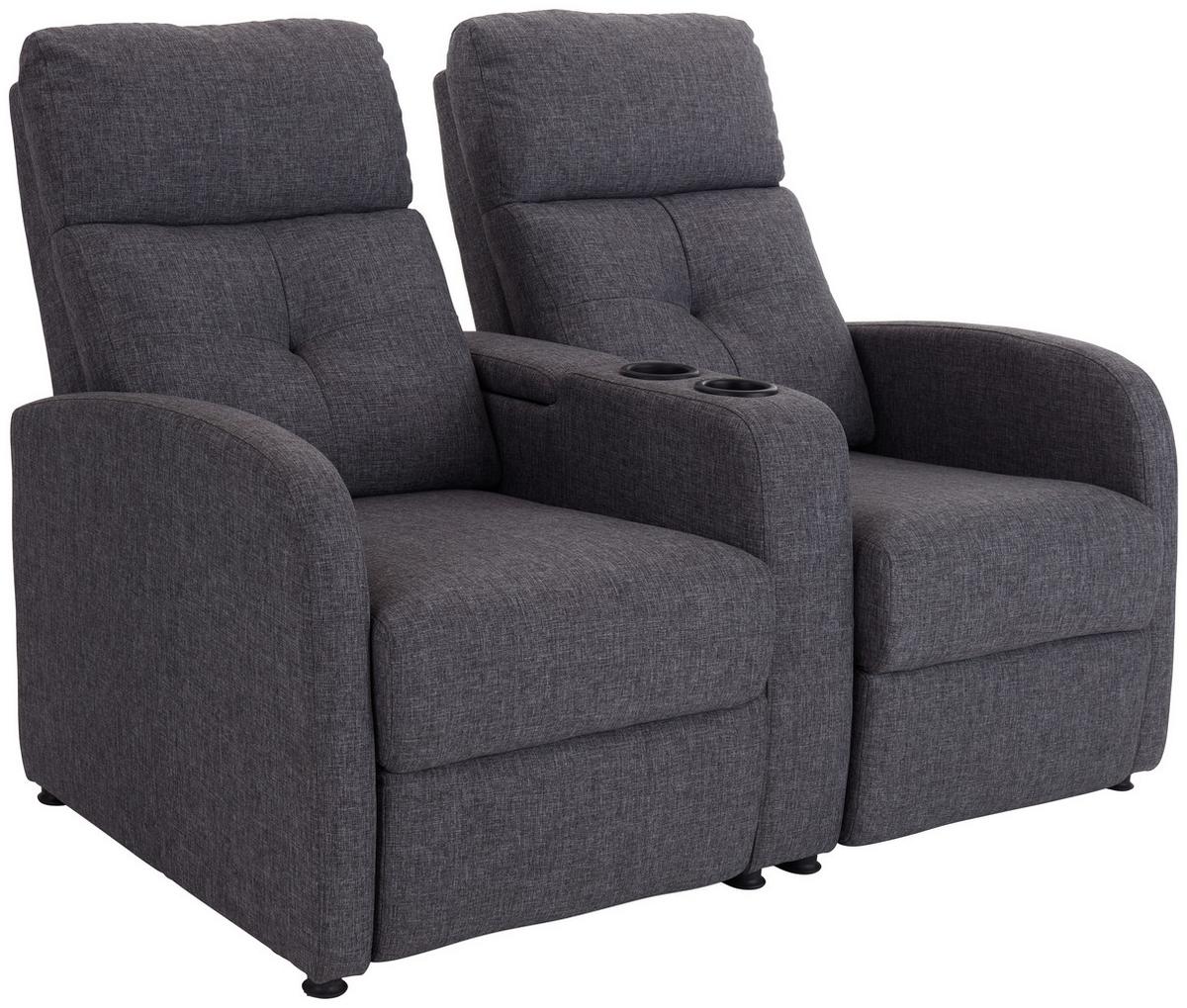 Házimozi Kanapé Cinema - sötétszürke, Modern, textil/fa (131/91/91cm) - Ondega