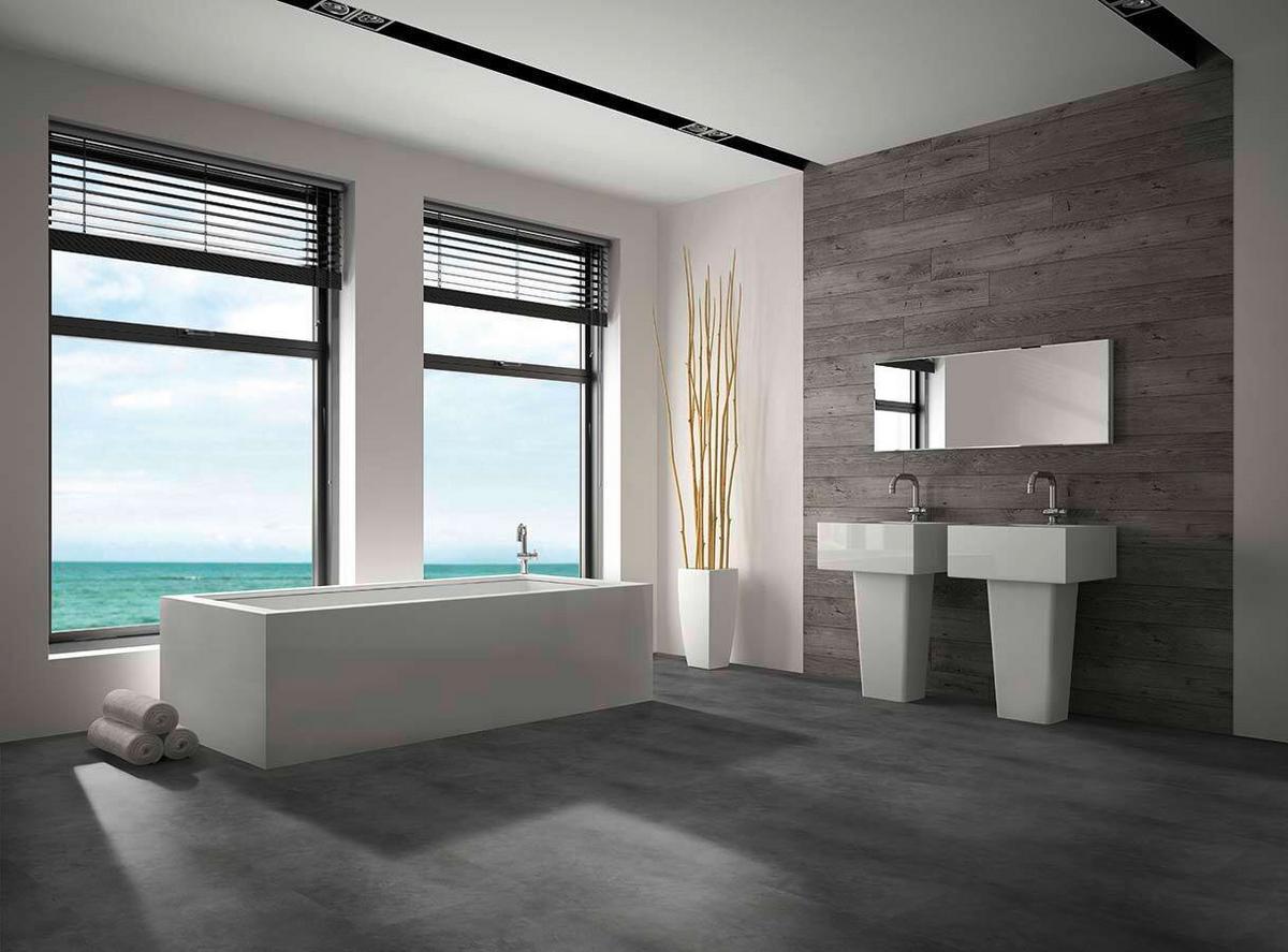 Designboden Fliesenoptik Blau Stärke 6,5mm - Blau, Basics, Kunststoff (93.5/46.5/0.65cm)