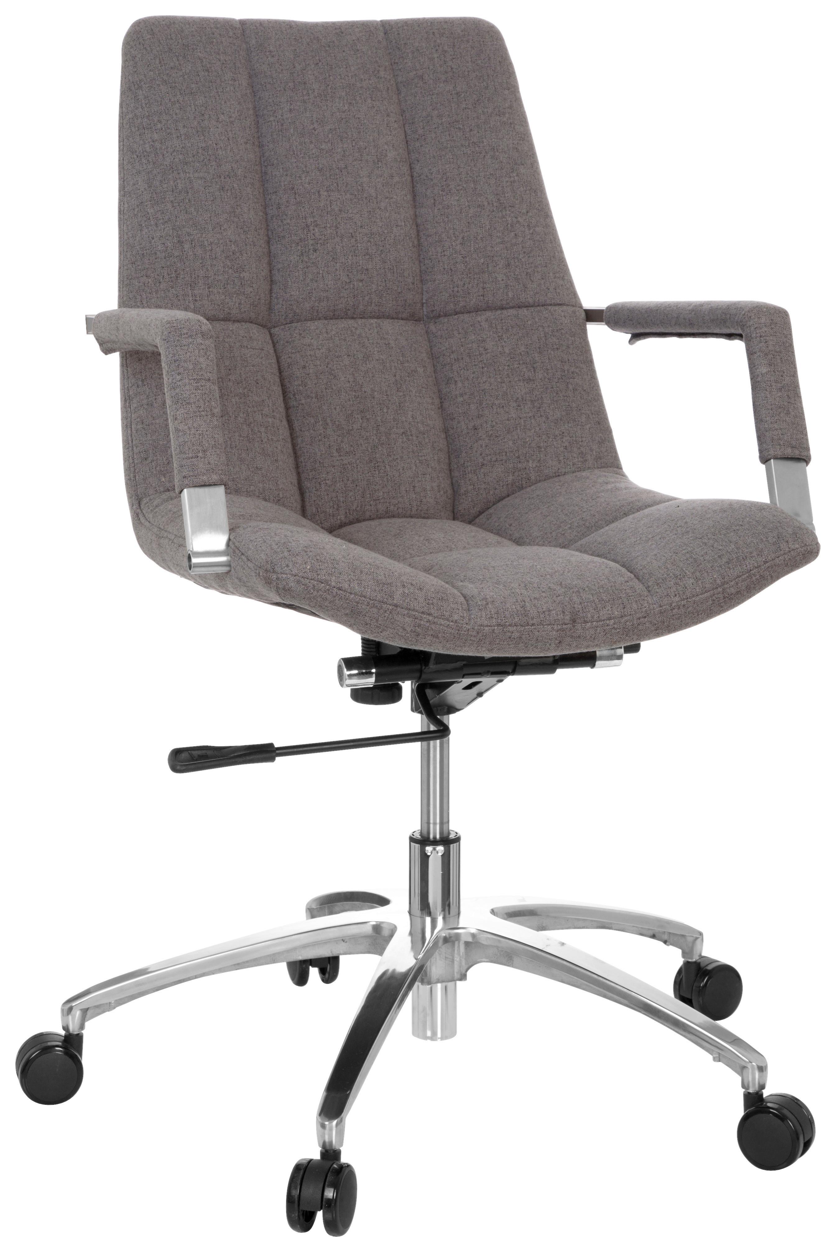 Drehstuhl Saranto Grau - Silberfarben/Grau, MODERN, Kunststoff/Textil (58/102/60cm) - MID.YOU