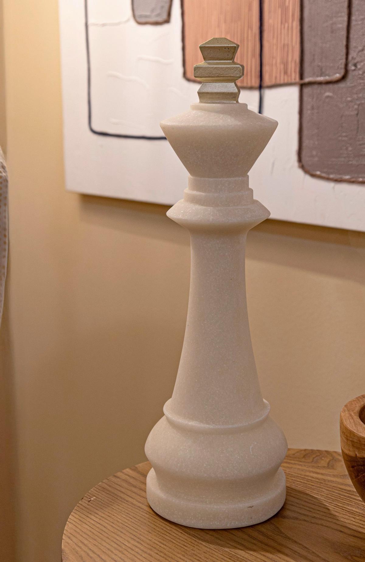 Skulptur Kunststoff, Weiß/gold - Basics, Kunststoff (13/41/13cm)