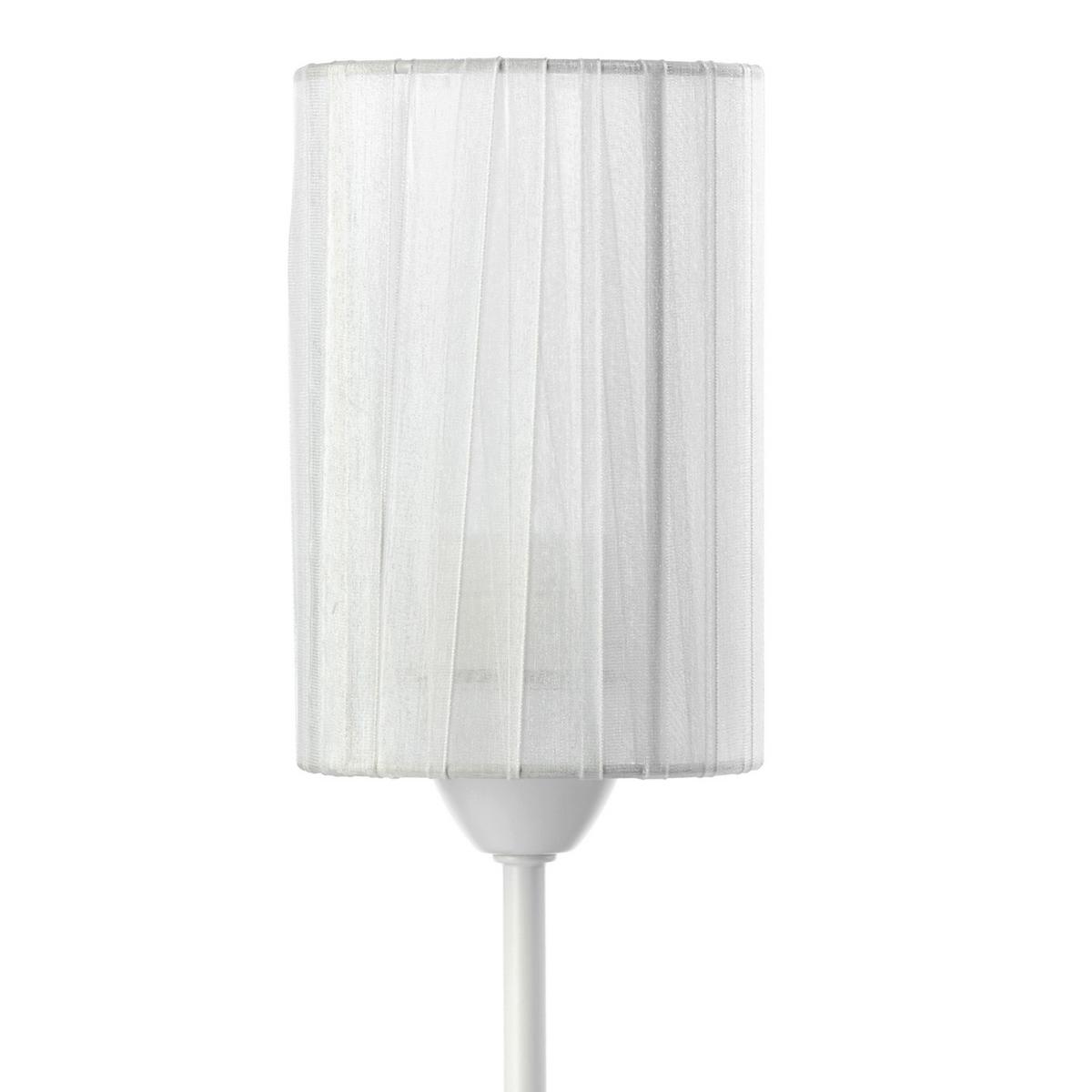 Tischleuchte Weiß Hg L: 15 cm 6w - Weiß Hochglanz, Basics, Kunststoff/Textil (15/15/39cm)