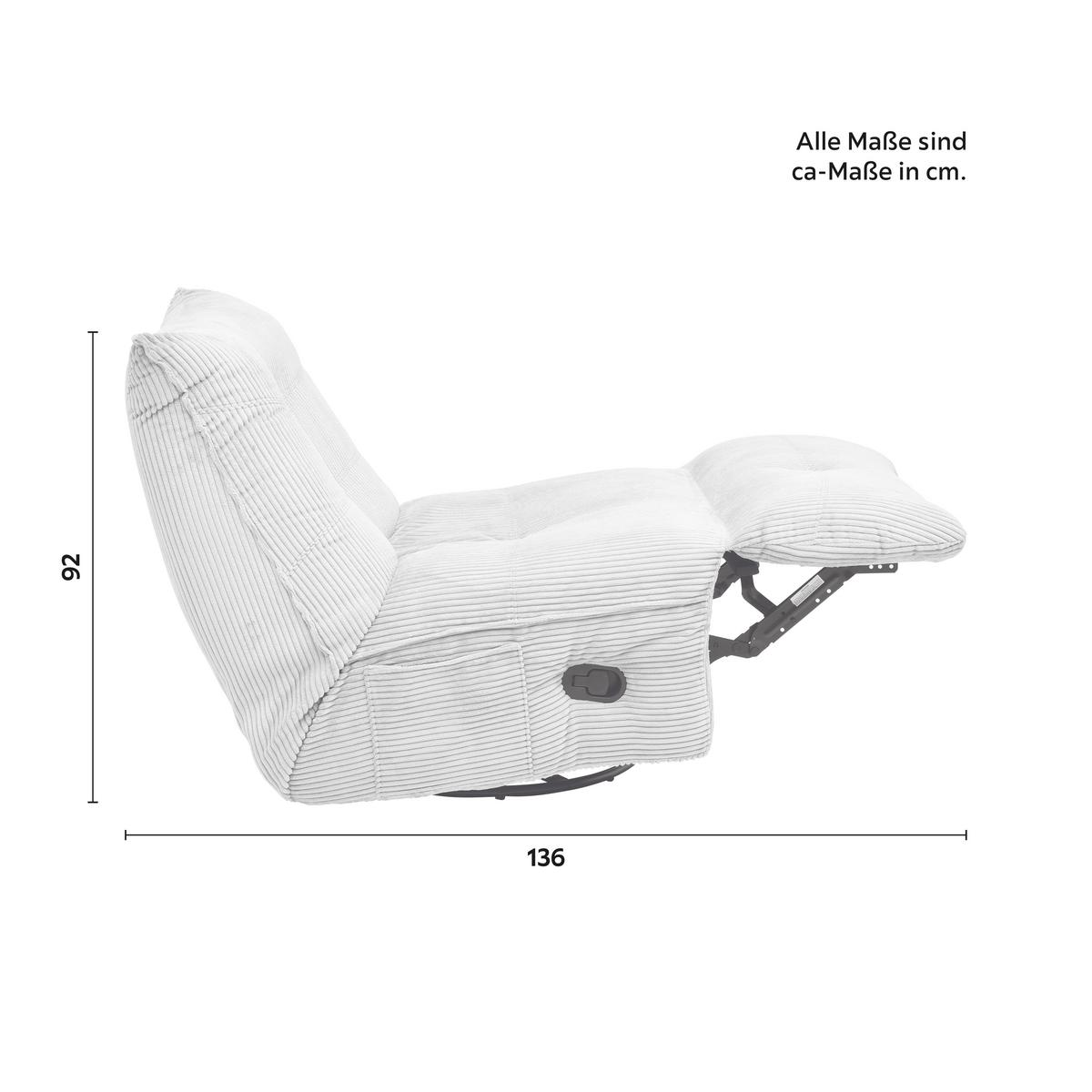 Relaxační křeslo ALURA, krémová barva - černá/krémová, Moderní, kov/dřevo (90/92/90cm) - Bessagi Home