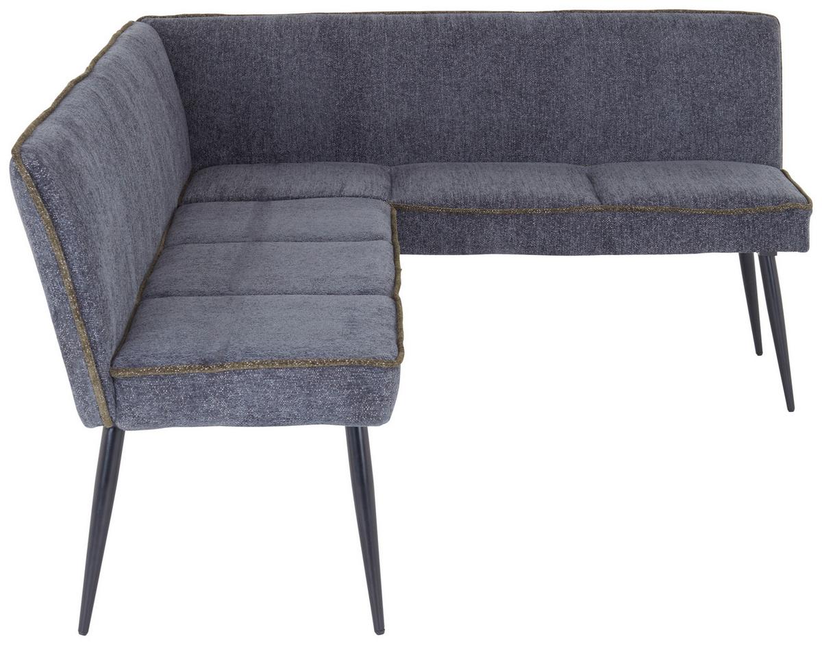 Eckbank Grün/Hellgrau Leinenoptik Cory 194x154 cm - Hellgrau/Schwarz, MODERN, Textil/Metall (194/154cm) - MID.YOU