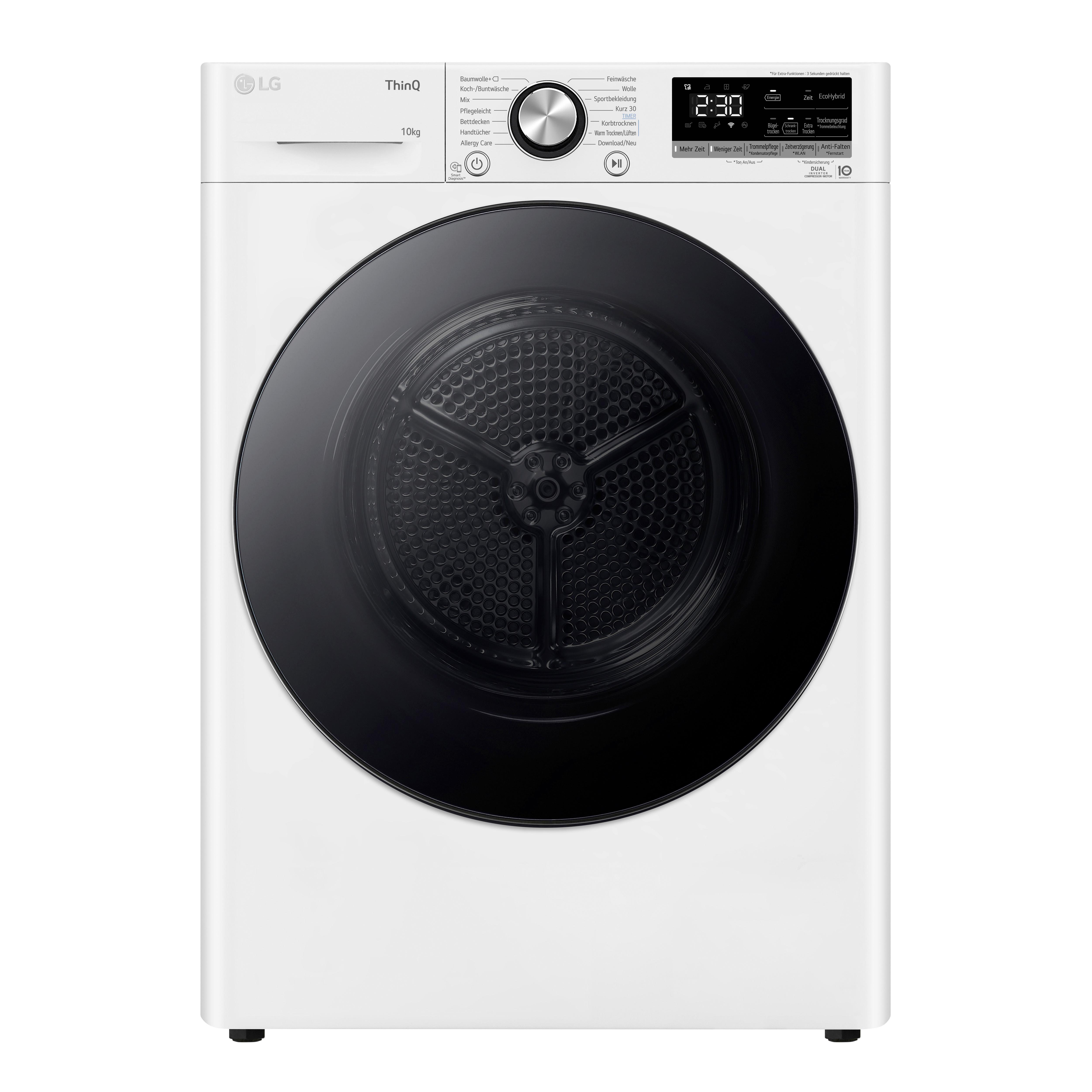 Trockner V9a2xt Weiss - Weiß, Basics, Glas/Kunststoff (60/85/66cm) - LG