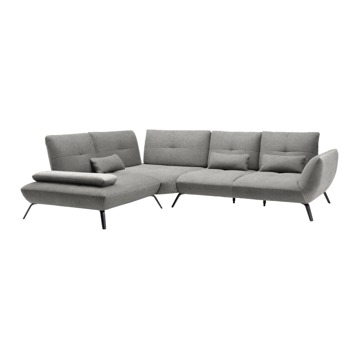 Rohová sedačka TRENDY, ľavá, sivá - čierna/sivá, Modern, kov/kompozitné drevo (250/93/310cm) - Premium Living